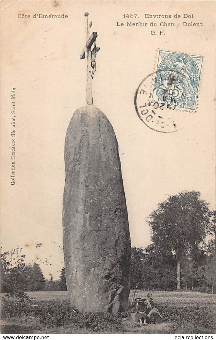 Thème: Dolmen Et Menhir:    Dol De Bretagne     22        Menhir  Du Champ Dolent  (voir Scan) - Dolmen & Menhire