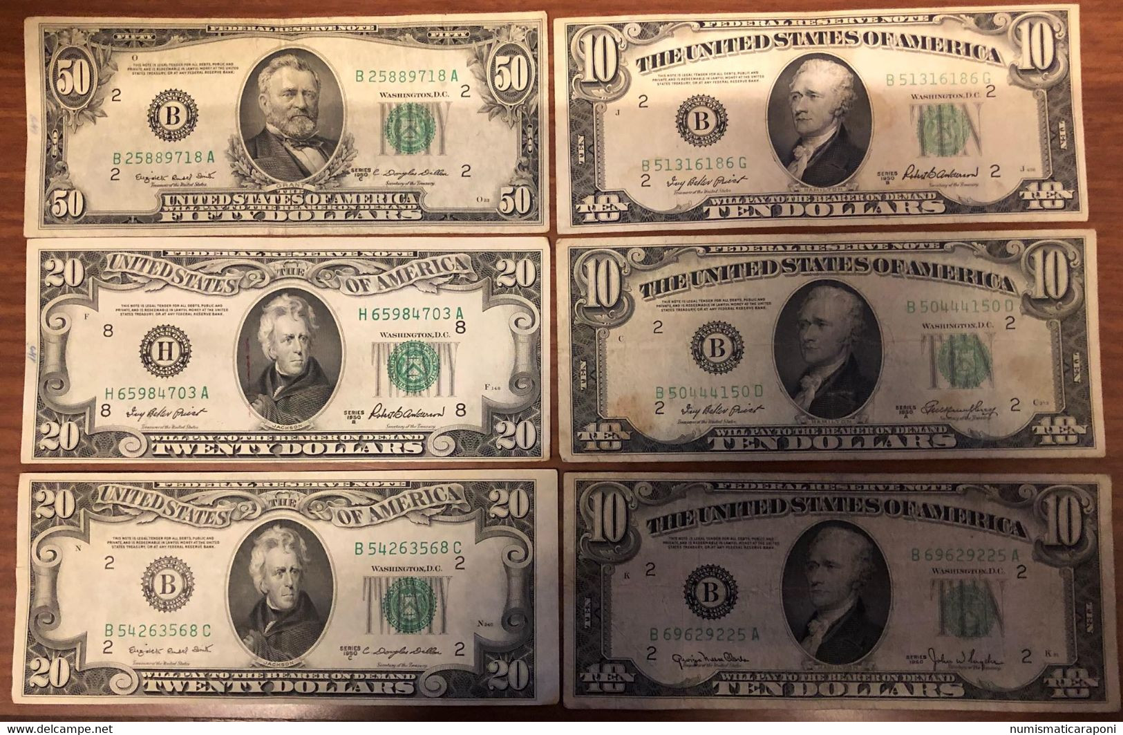 Usa 1950 50 $ C + 20 $ B C + 10 $ 1950 A B   Lotto.2733 - National Currency