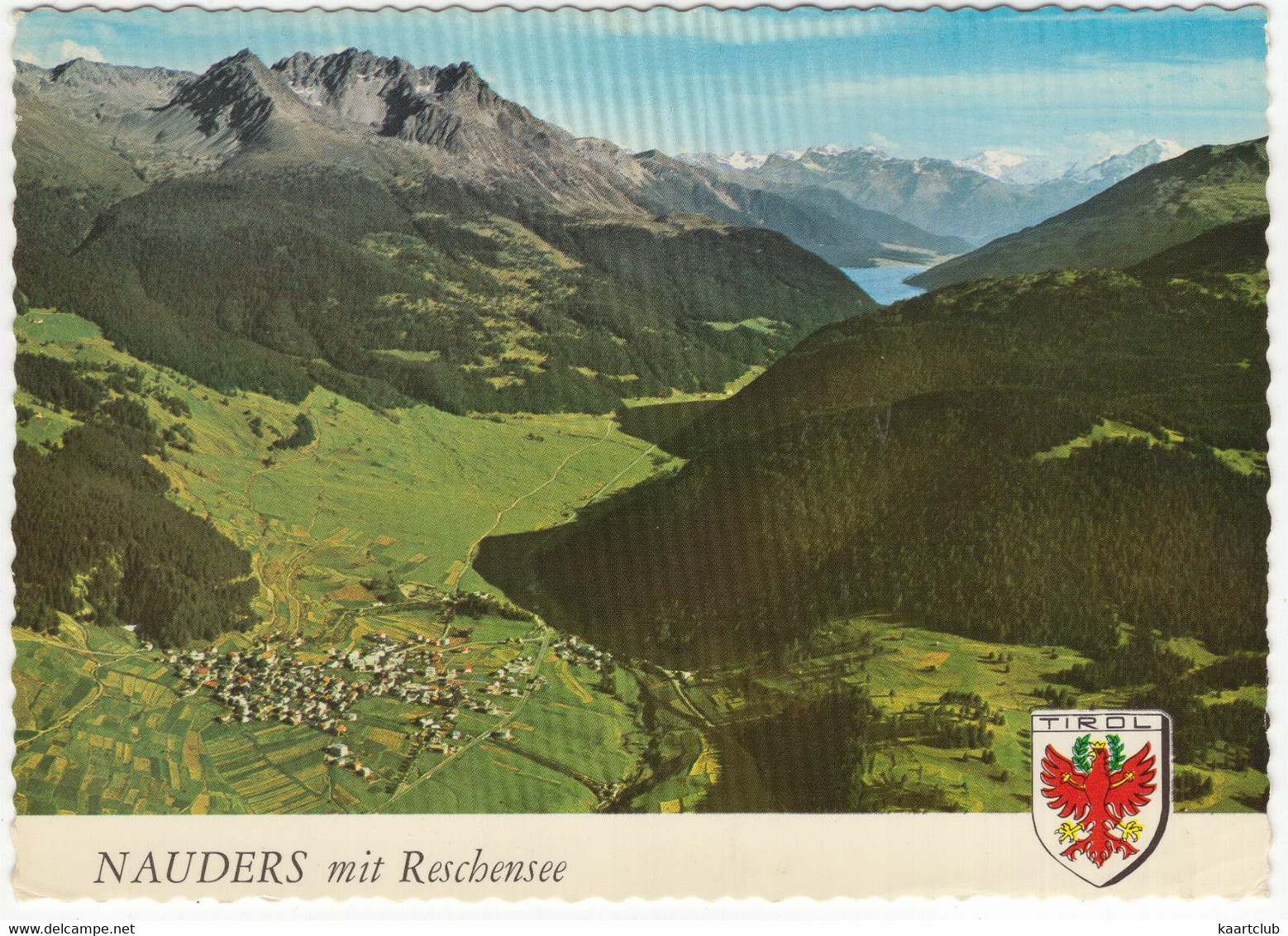 A-6543 Nauders, 1400 M Mit Großen Schafkopf, 3000m Und Hinter Dem Reschensee, Ortler, 3899m, Tirol - Nauders