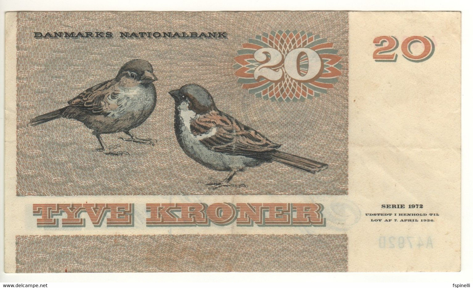 DENMARK  20 Kroner   P49a    1979    (Pauline Maria Tutein-Sparrows On Back) - Denmark