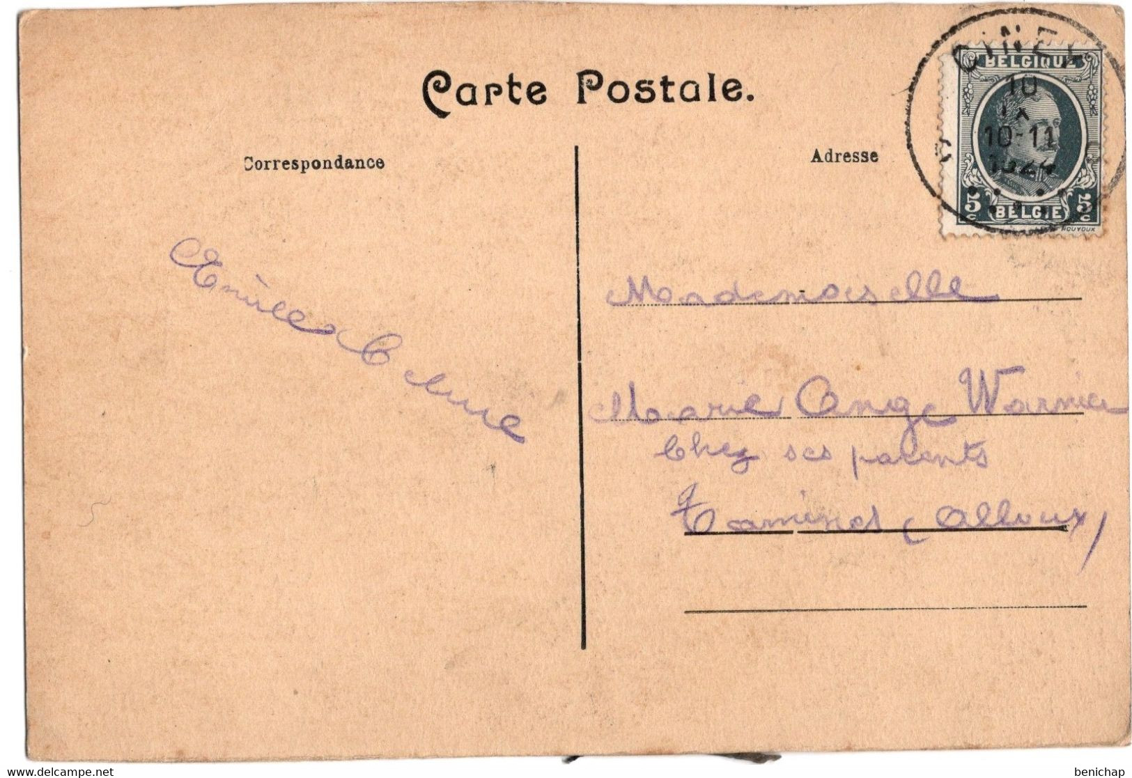 CPA STAR - CINEY - VILLA LAURENT -  COB 193 - CIRCULEE DE CINEY VERS TAMINES 1924. - Ciney