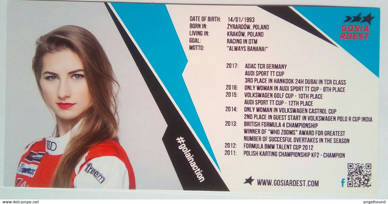 Gosia Rdest ( Polish Race Car Driver) - Authographs