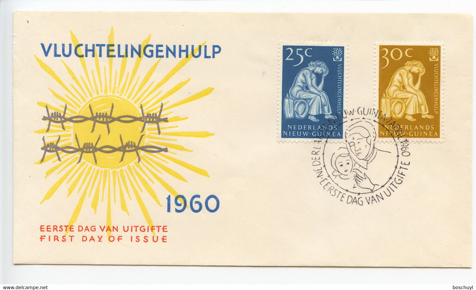 Netherlands New Guinea, 1960, World Refugee Year, FDC - Netherlands New Guinea