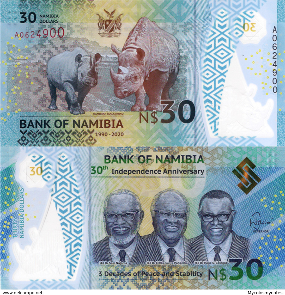 NAMIBIA, 30 DOLLARES, COMMEMORATIVE BANKNOTE, 2020, P-NEW, POLYMER, UNC - Namibia