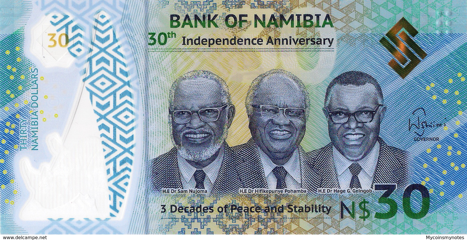 NAMIBIA, 30 DOLLARES, COMMEMORATIVE BANKNOTE, 2020, P-NEW, POLYMER, UNC - Namibie