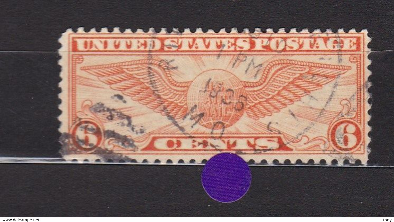 USA. Scott # C19     Used. Airmail Stamps. 1934    Winged Globe    Cachet  1936 - 1a. 1918-1940 Gebraucht