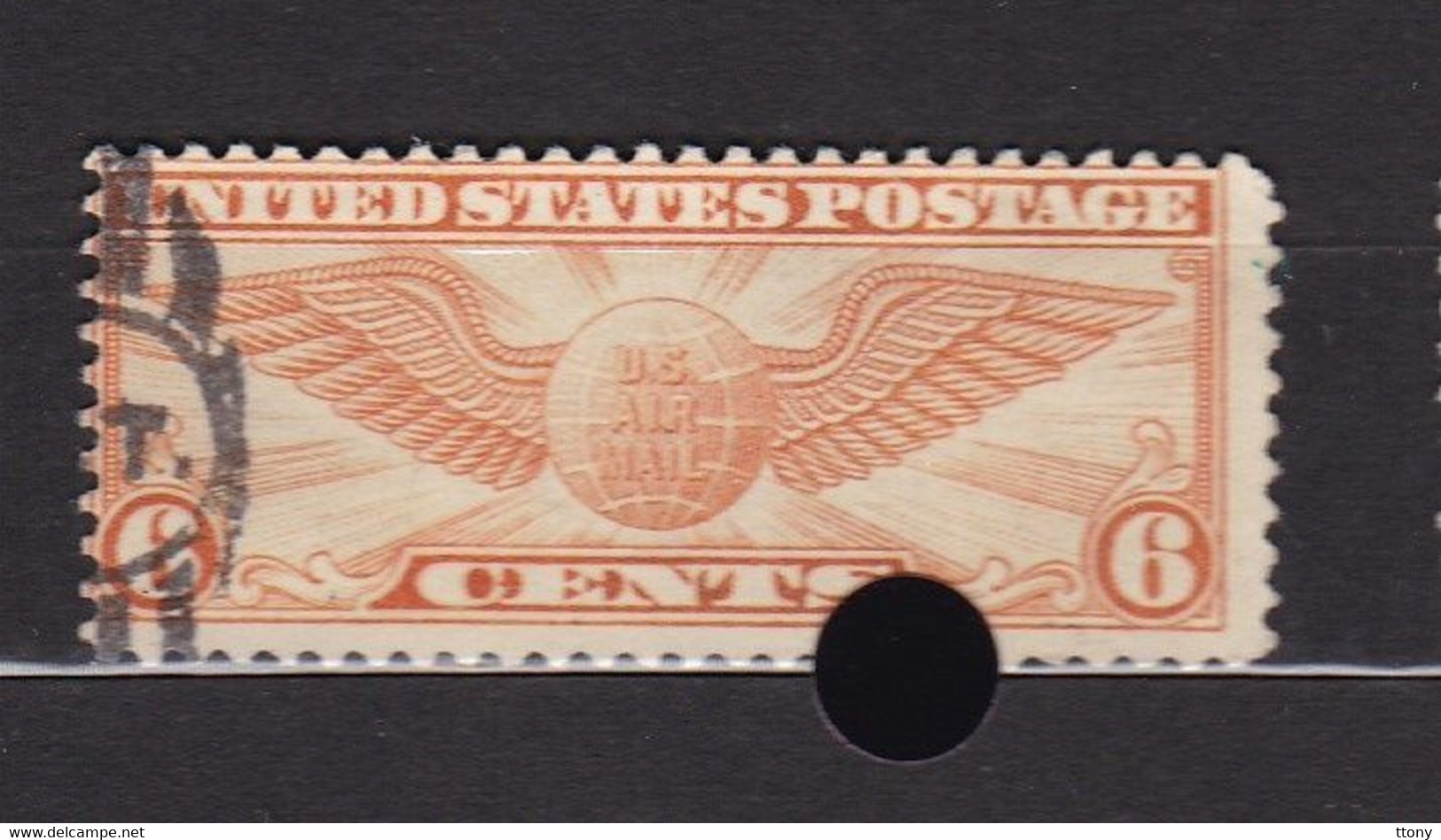 USA. Scott # C19     Used. Airmail Stamps. 1934    Winged Globe    Cachet - 1a. 1918-1940 Gebraucht