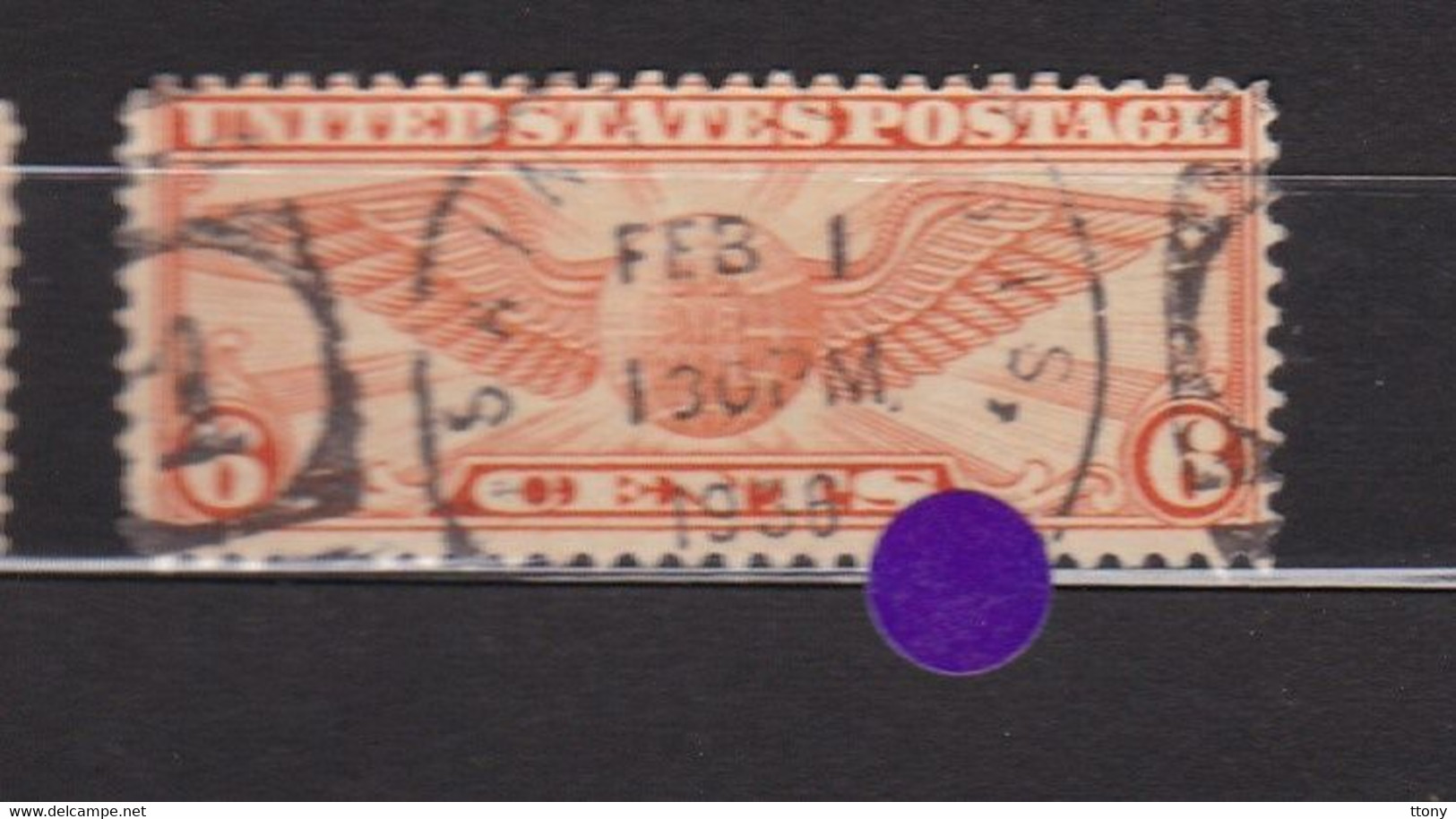 USA. Scott # C19     Used. Airmail Stamps. 1934    Winged Globe    Cachet  1936 - 1a. 1918-1940 Gebraucht