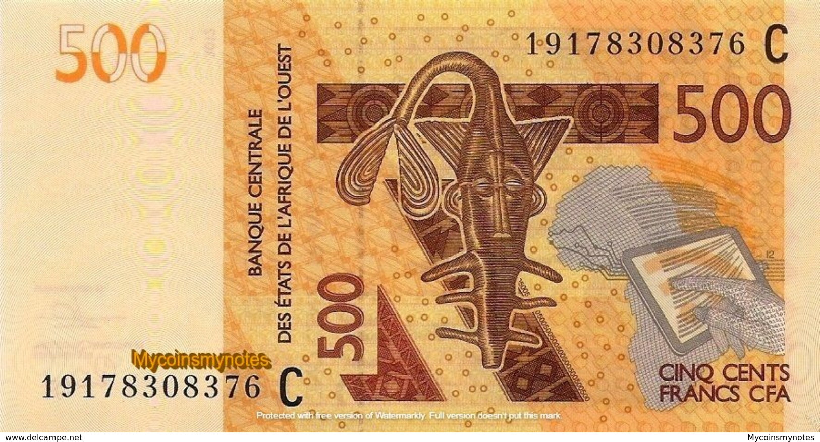 WEST AFRICAN STATES, BURKINA FASO, 500 Francs, 2019, Code C, P-New (not In Catalog), UNC - États D'Afrique De L'Ouest
