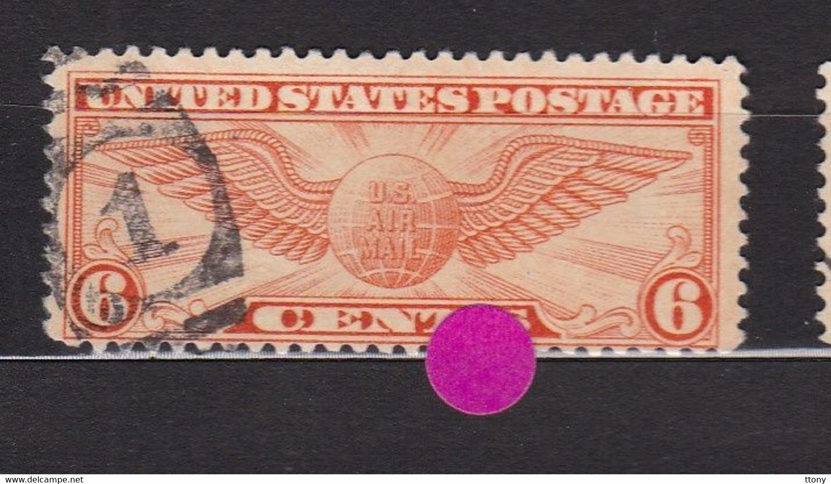 USA. Scott # C19     Used. Airmail Stamps. 1934    Winged Globe    Cachet - 1a. 1918-1940 Gebraucht