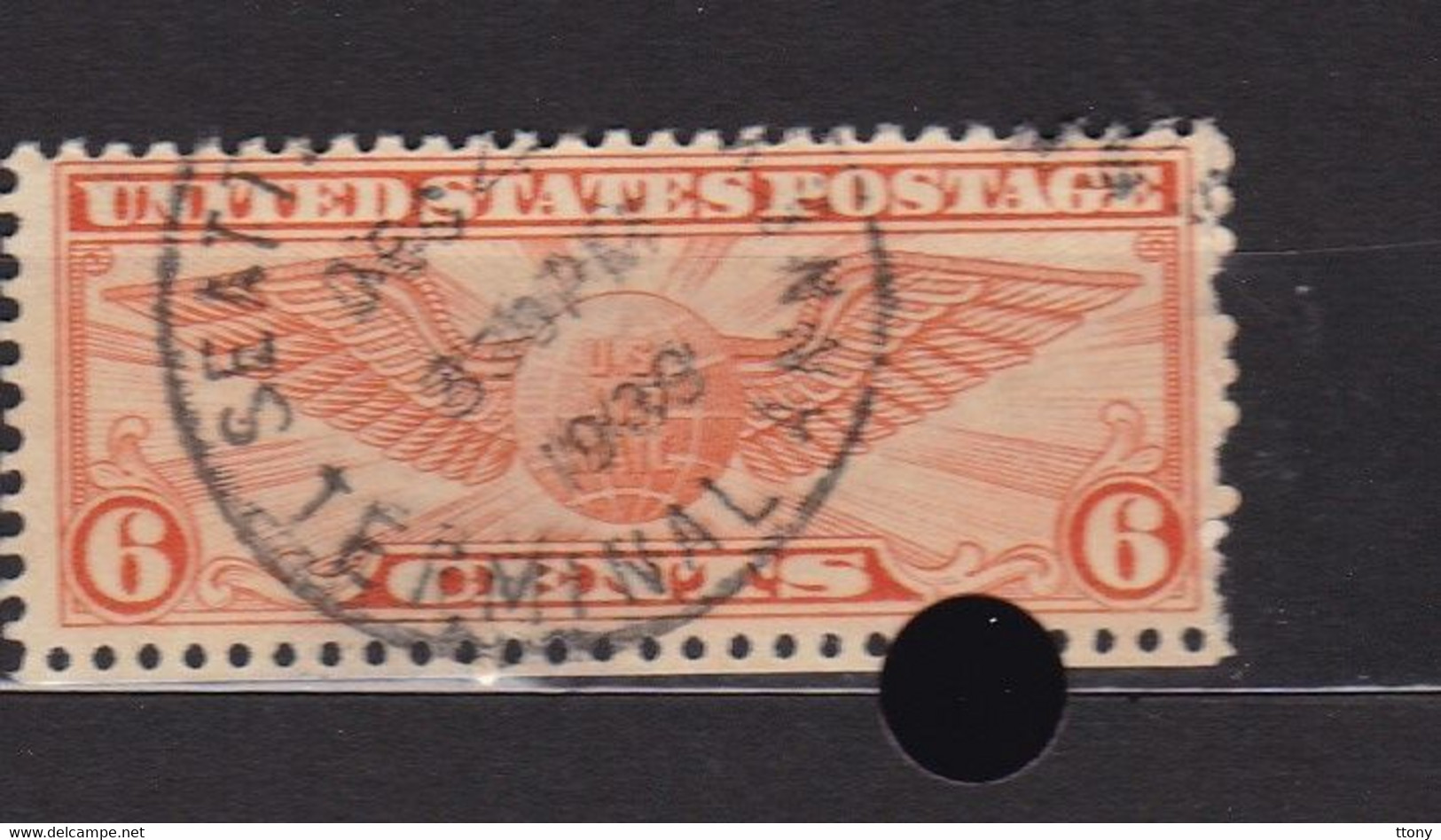 USA. Scott # C19     Used. Airmail Stamps. 1934    Winged Globe    Cachet - 1a. 1918-1940 Gebraucht