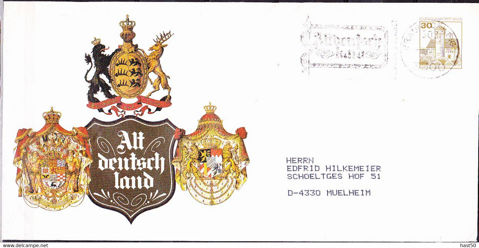 Berlin - Privatumschlag  (MiNr: PU 123 B2/001a) 1986 - Siehe Scan - Private Covers - Mint