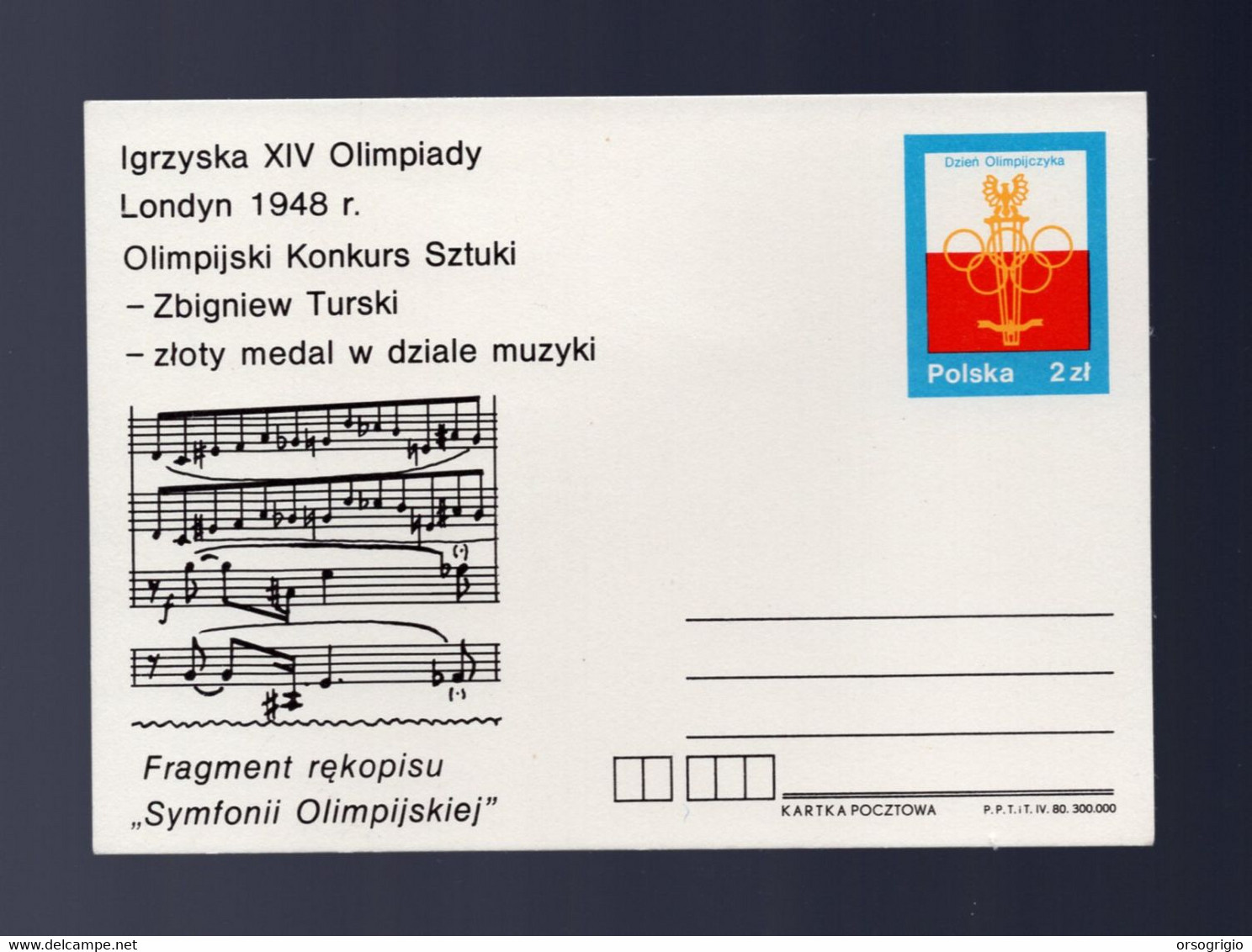 POLONIA  POLSKA - SYMFONII OLIMPIJSKIEJ -  2a Sinfonia Olimpica (1948) Di Zbigniew Turski - Verano 1948: Londres