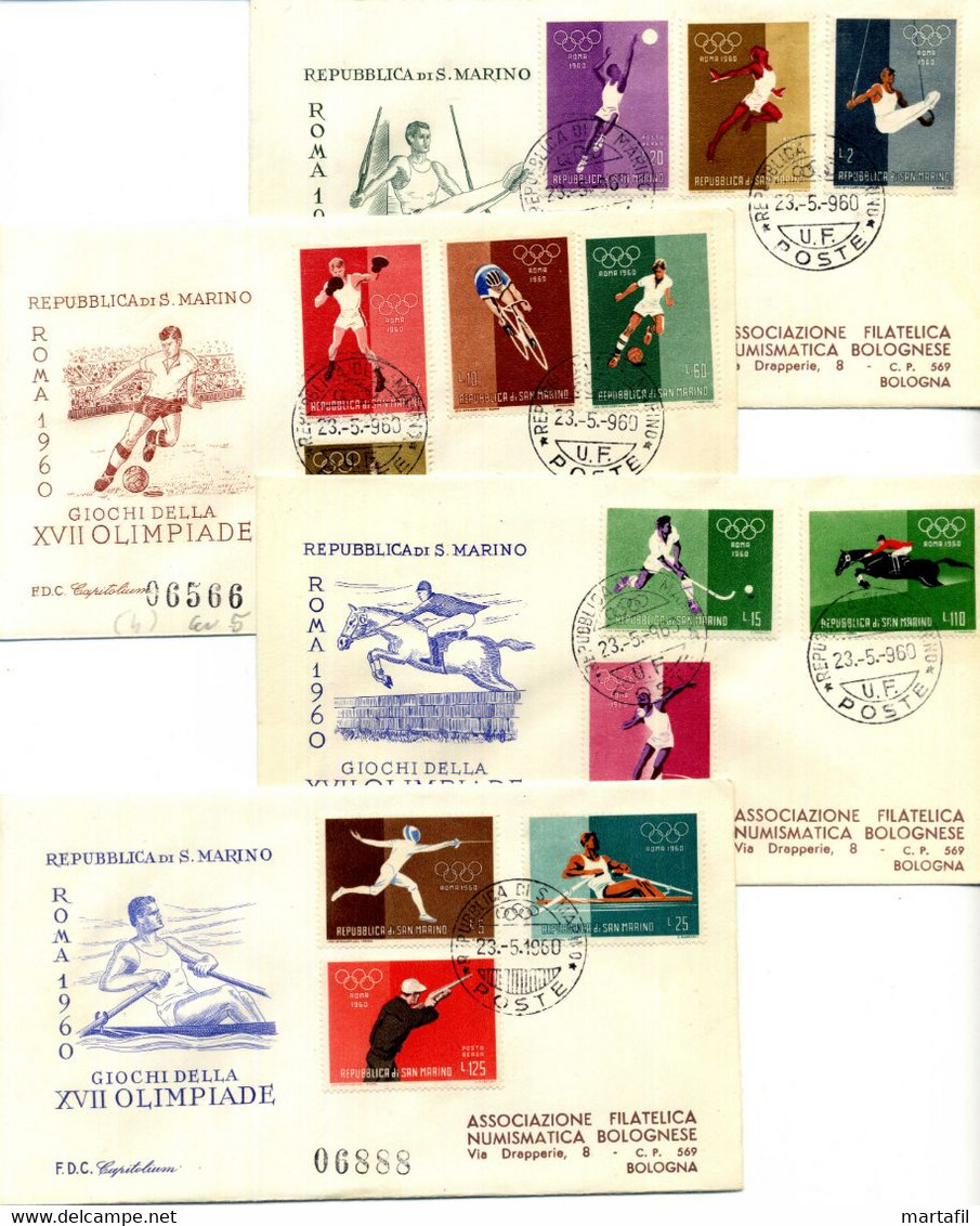 1960 SAN MARINO FDC Giochi Olimpici Di Roma - FDC