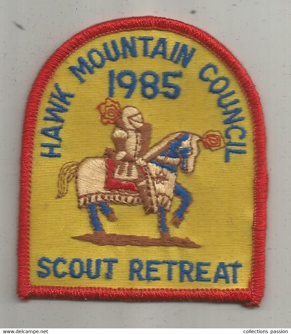 JC ,écusson Tissu , Scouts , Scout , Scoutisme , Etats Unis , Pennsylvanie, HAWK MOUNTAIN COUNCIL , 1985 , Scout Retreat - Stoffabzeichen
