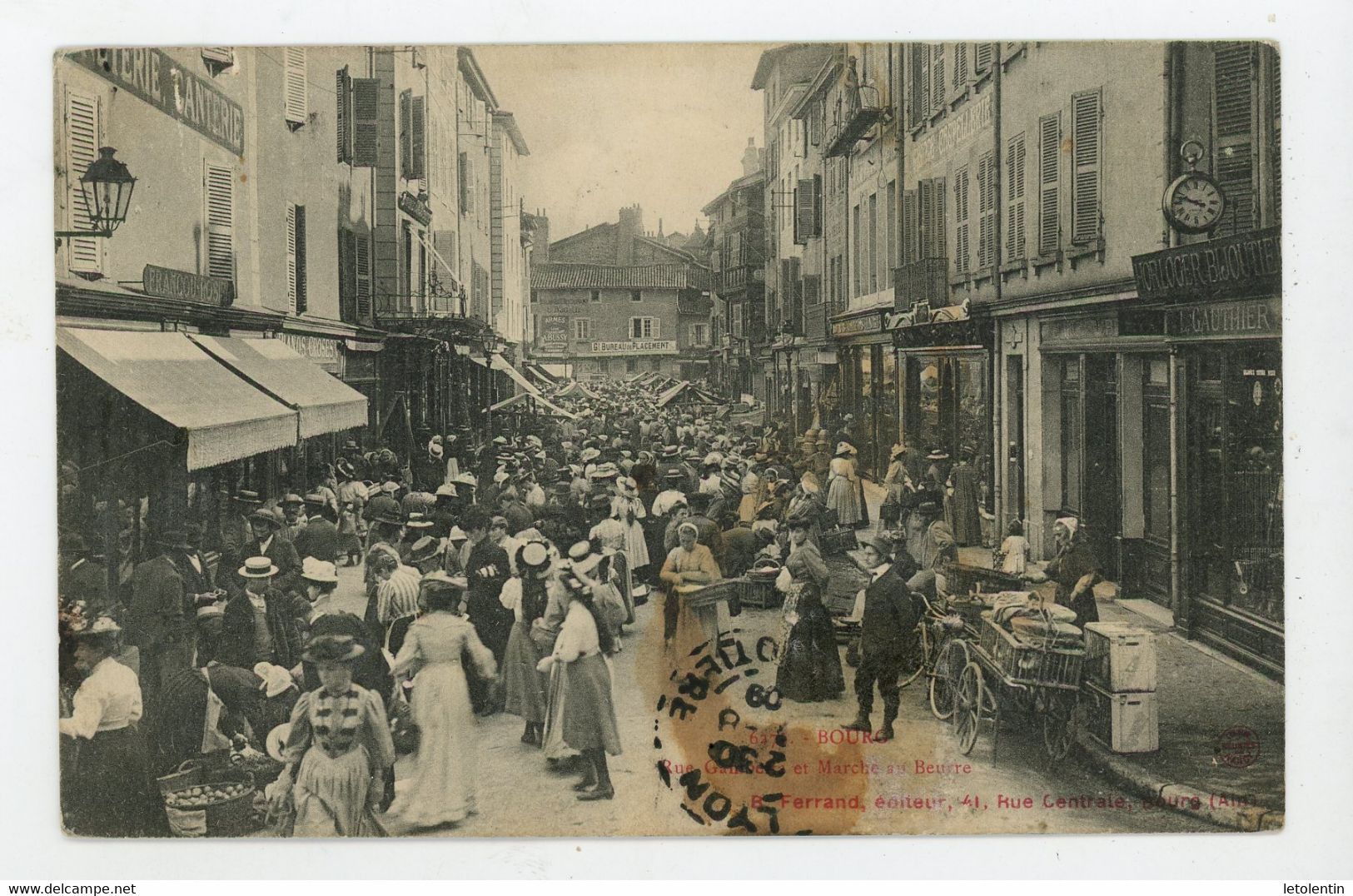 CPA: 01 - BOURG - RUE GAMBETTA ET MARCHÉ AU BEURRE - - Sonstige & Ohne Zuordnung