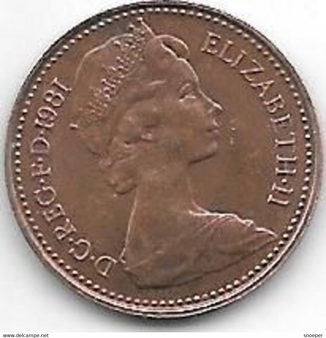 *great Britain 1/2 Penny 1981  Km 914  Unc/ms63 - 1/2 Penny & 1/2 New Penny