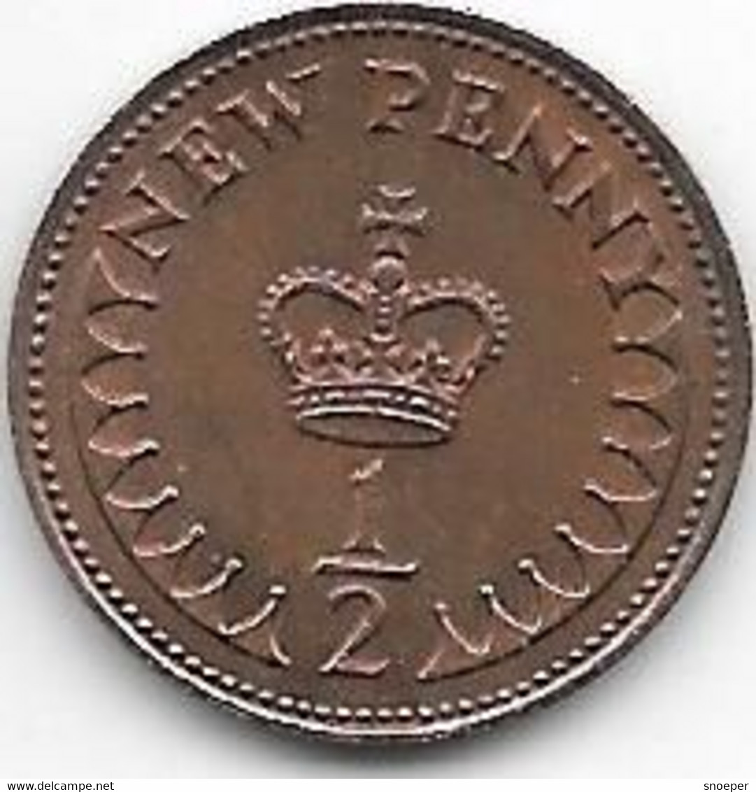 *great Britain 1/2 Penny 1981  Km 914  Unc/ms63 - 1/2 Penny & 1/2 New Penny