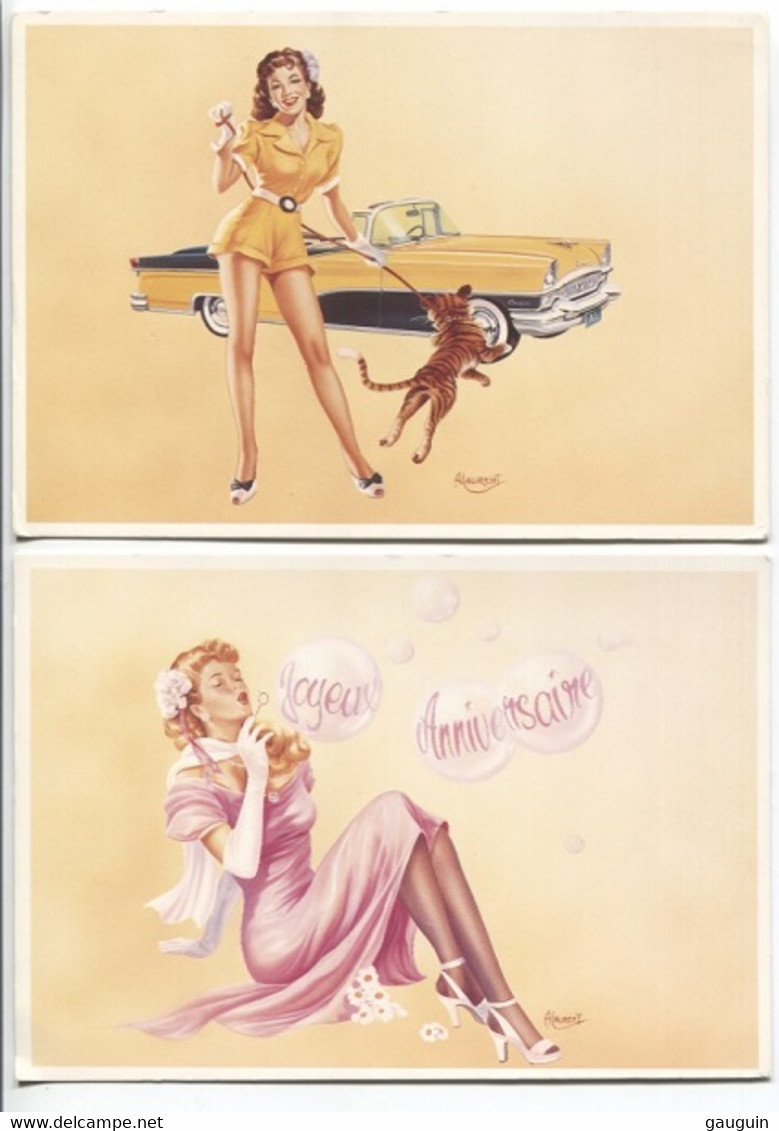 CPM - PIN'UP AMERICAINE - ILLUSTRATION A.LAURENT - Edition Tradimex - Lot De 2 Cartes - Pin-Ups