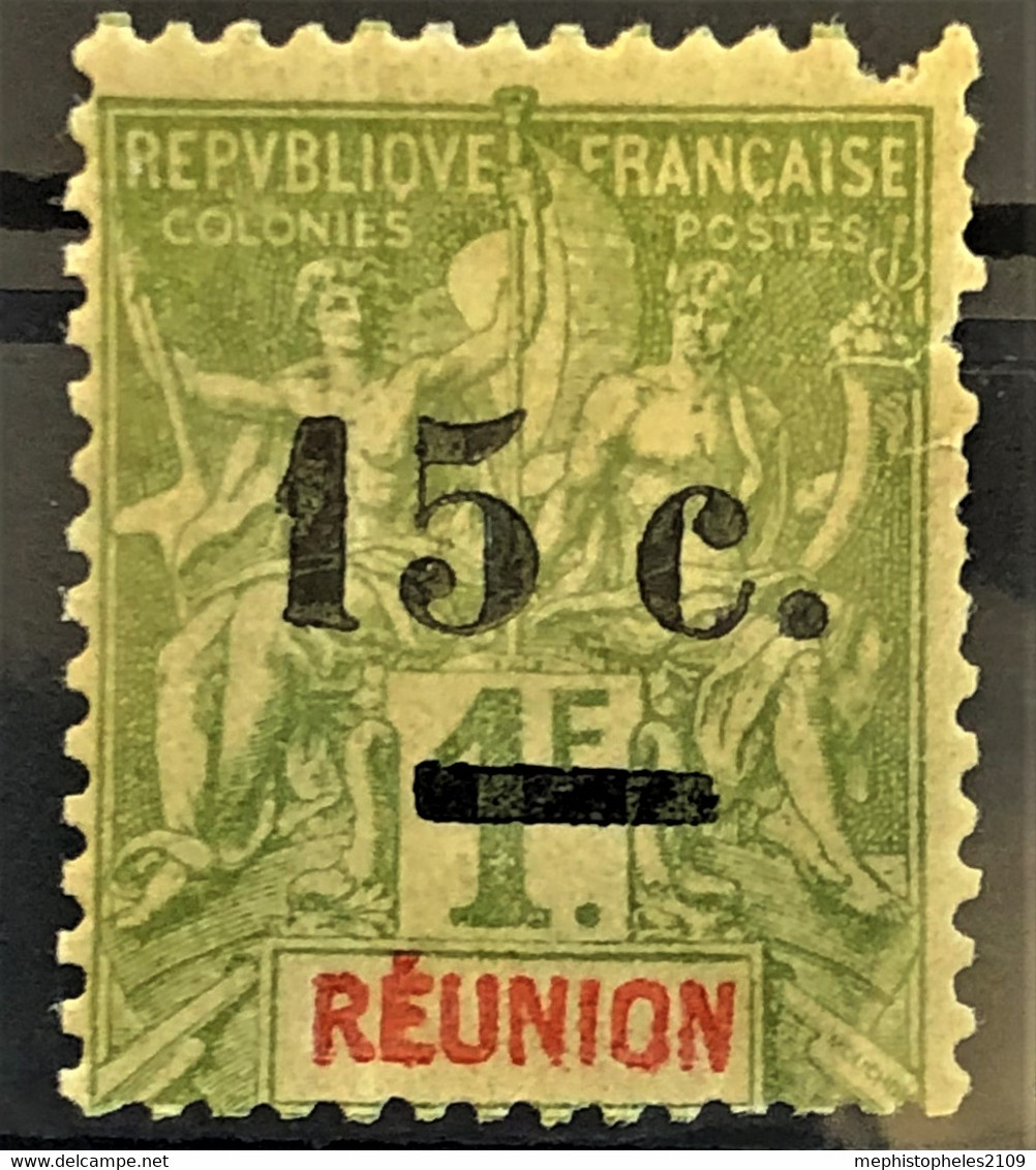 RÉUNION 1901 - Canceled - YT 55 - 15c - Damaged On Upper Right Corner! - Used Stamps