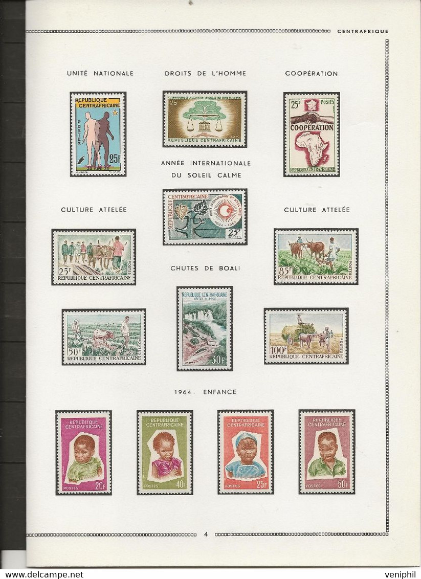 REPUBLIQUE CENTRAFRICAINE N° 35 A 57 NEUF CHARNIERE -ANNEE 1963-65- COTE :26 € - Central African Republic