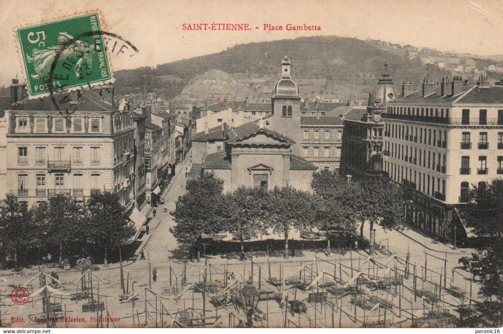 SAINT ETIENNE :  Place Gambetta  1913 - Rochetaillee