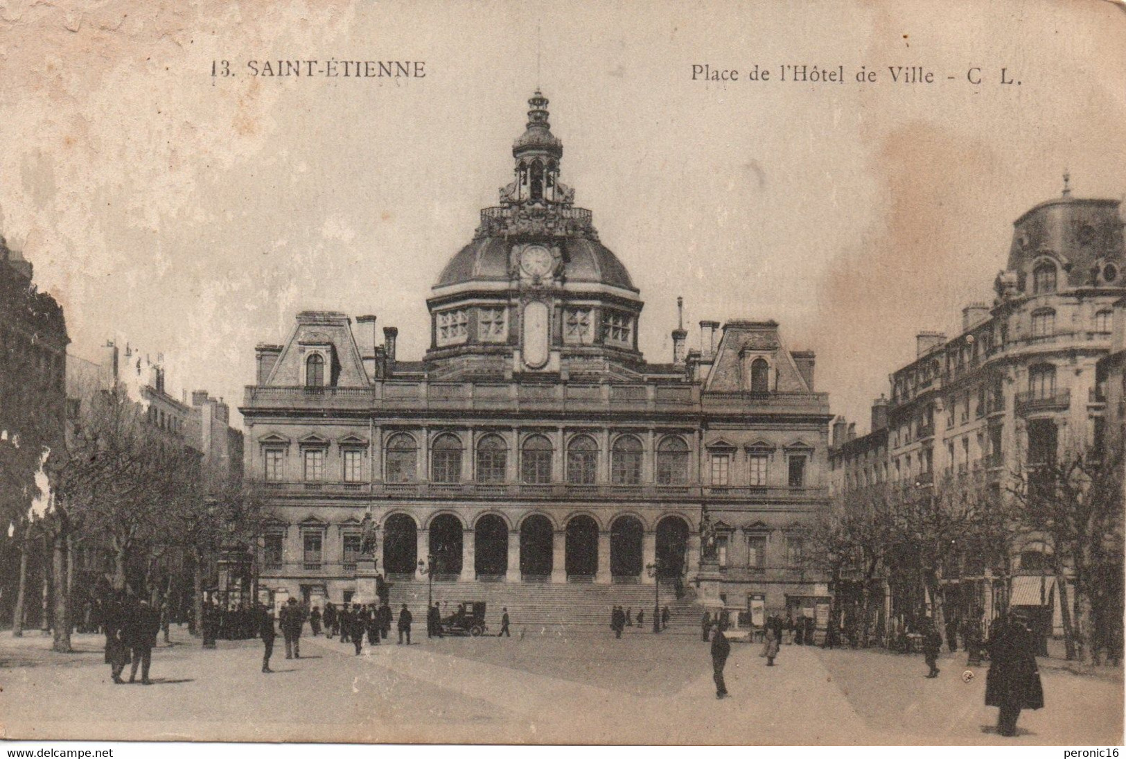 SAINT ETIENNE :  Place De L'Hôtel De Ville  ( Avec Cachet : Commission De Gare) - Rochetaillee