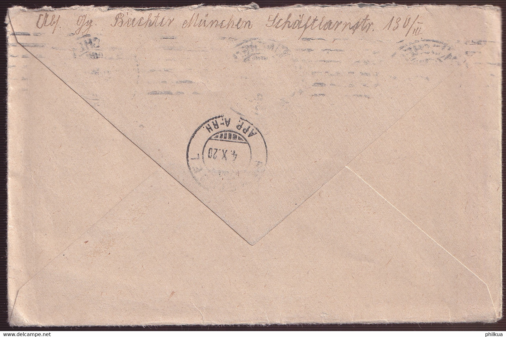 10 Rappen Nachporto Auf Brief Aus Bayern, Marken Mit Überfruck Deutsches Reich, Gelaufen München-Rehetobel - Strafportzegels
