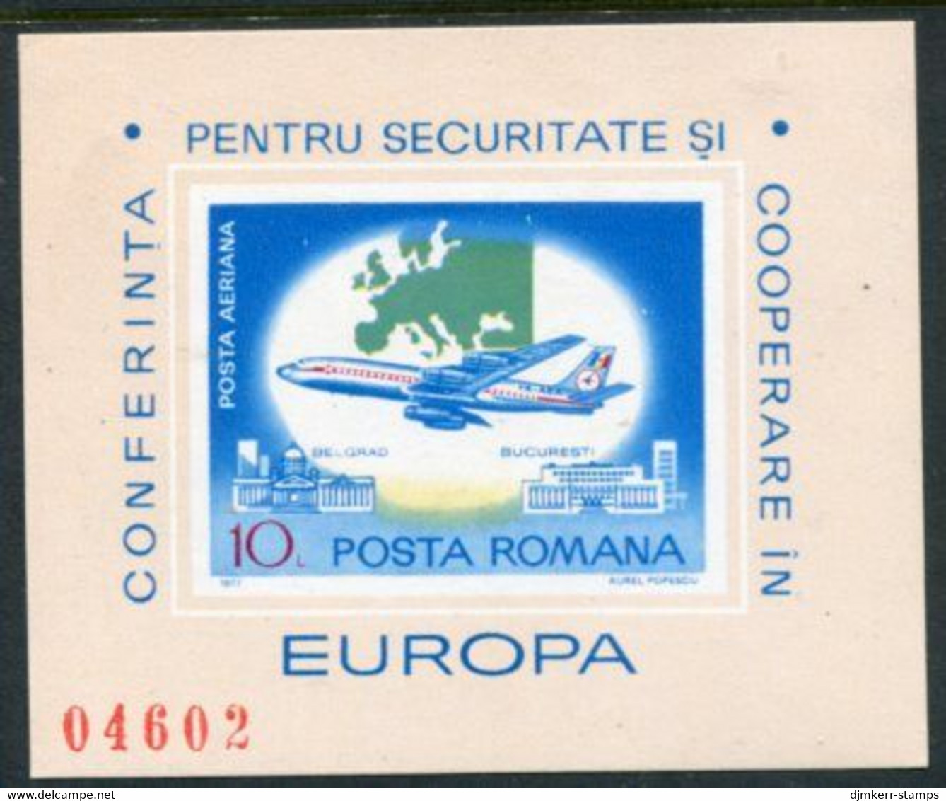 ROMANIA 1977 European Security Conference Block MNH / **.  Michel Block 143 - Blocs-feuillets