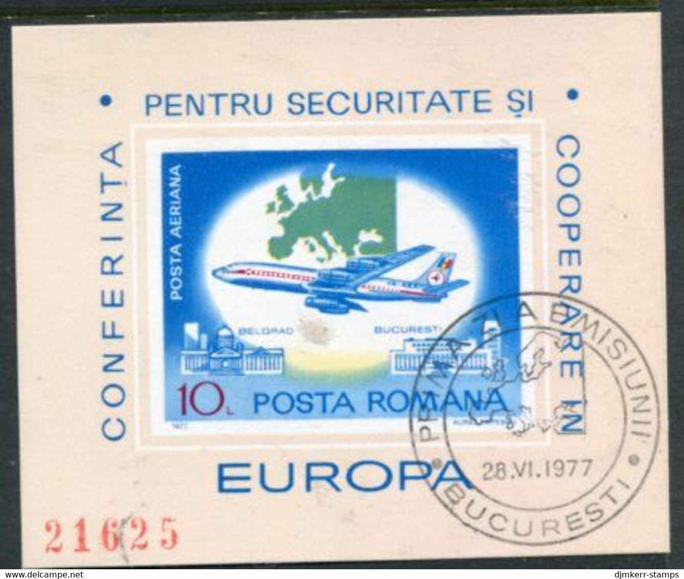 ROMANIA 1977 European Security Conference Block Used.  Michel Block 143 - Blocks & Sheetlets