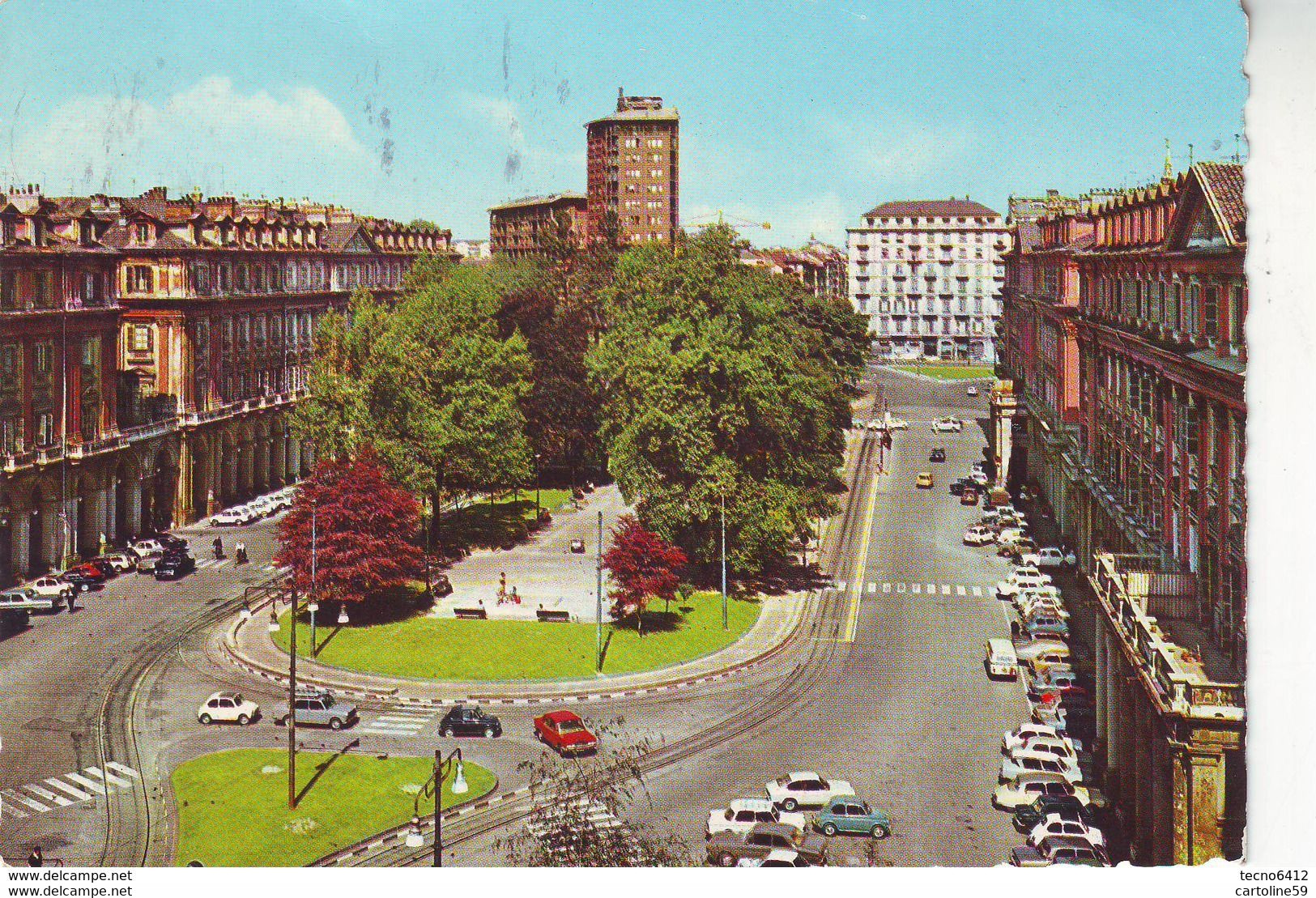 TORINO PIAZZA STATUTO AUTO CAR FIAT 850 S CITROEN DS ALTRE VB1972 HS163 - Places