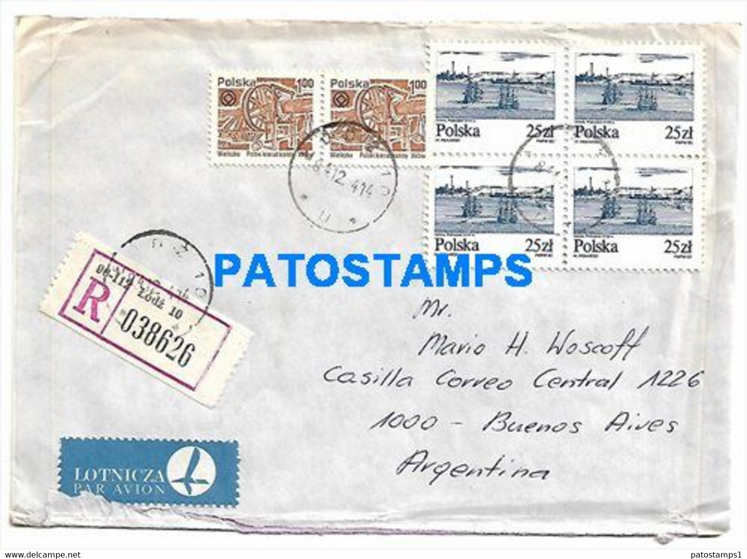 145207 POLAND COVER CANCEL REGISTERED CIRCULATED TO ARGENTINA NO POSTAL POSTCARD - Autres & Non Classés