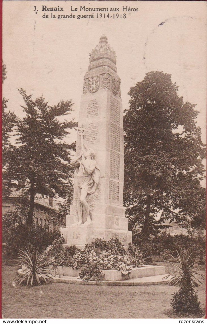 Ronse Renaix Le Monument Aux Héros De La Grande Guerre 1914-1918 WW1 WWI Memorial (In Zeer Goede Staat) - Ronse