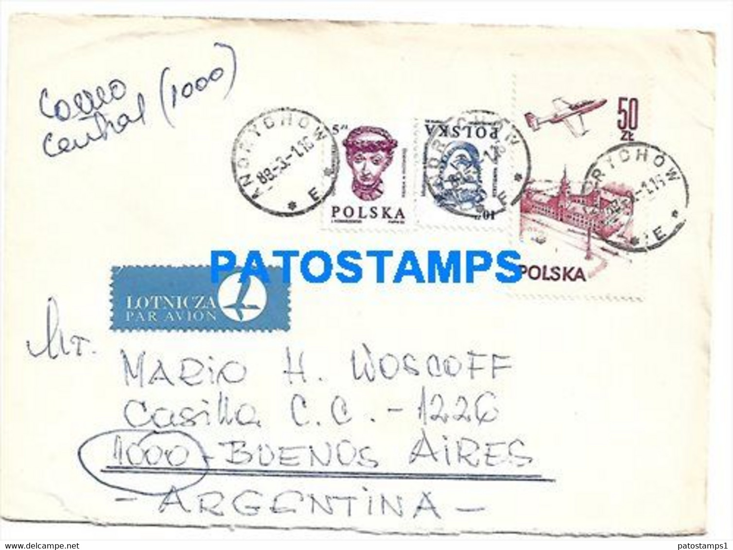 145209 POLAND ANDRYCHOW COVER CANCEL YEAR 1988 CIRCULATED TO ARGENTINA NO POSTAL POSTCARD - Sonstige & Ohne Zuordnung