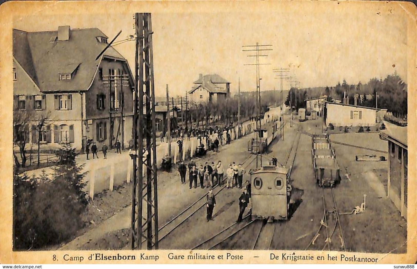 Camp D'Elsenborn Kamp - Gare Militaire Et Poste (top Animatie Train, Edit. Marx & Niessen 1937) - Elsenborn (Kamp)