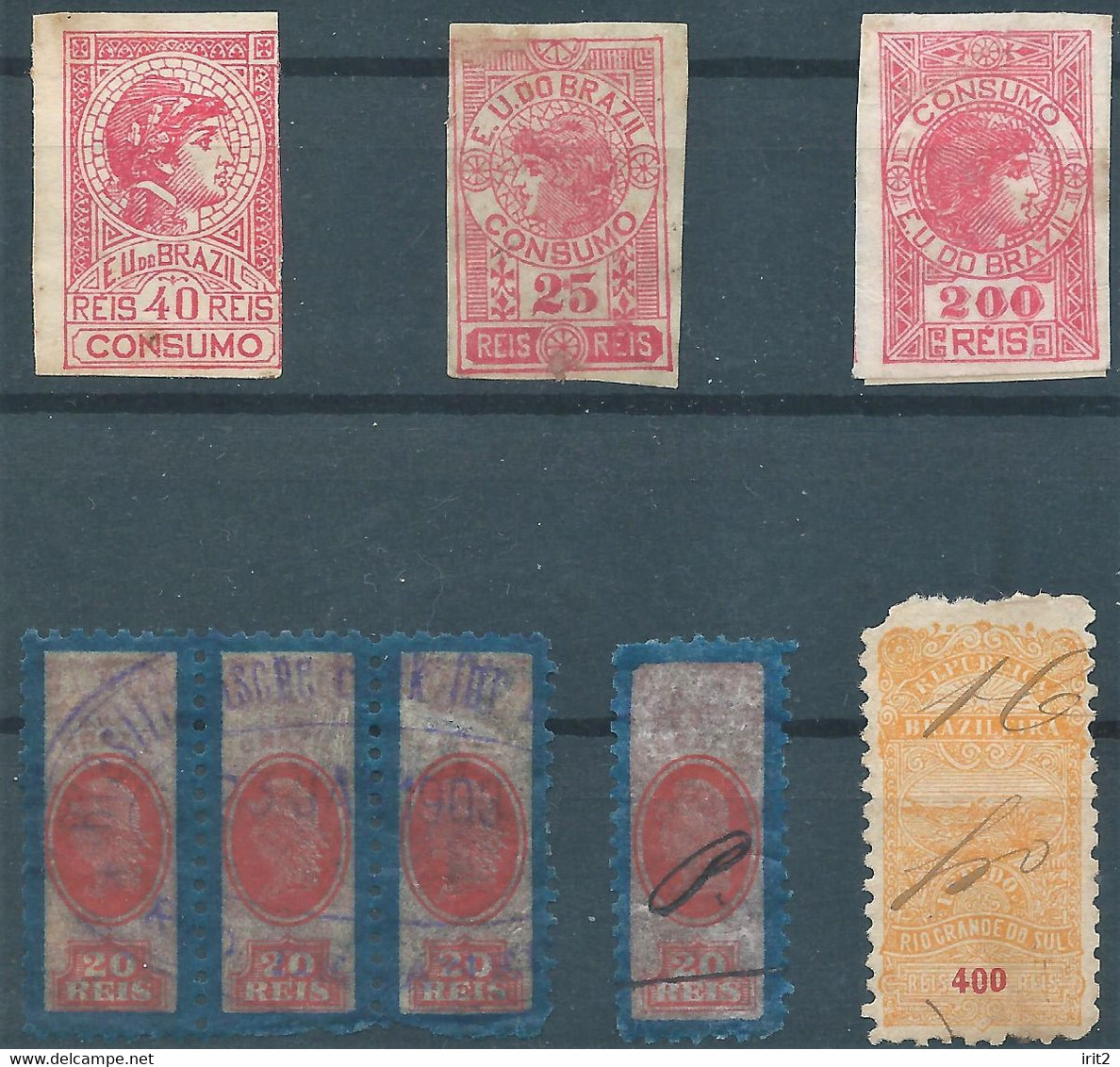 Brazil Brazile,1903 Obliterated, Revenue Stamps Fiscal Tax,Mix Used Very Old - Oficiales