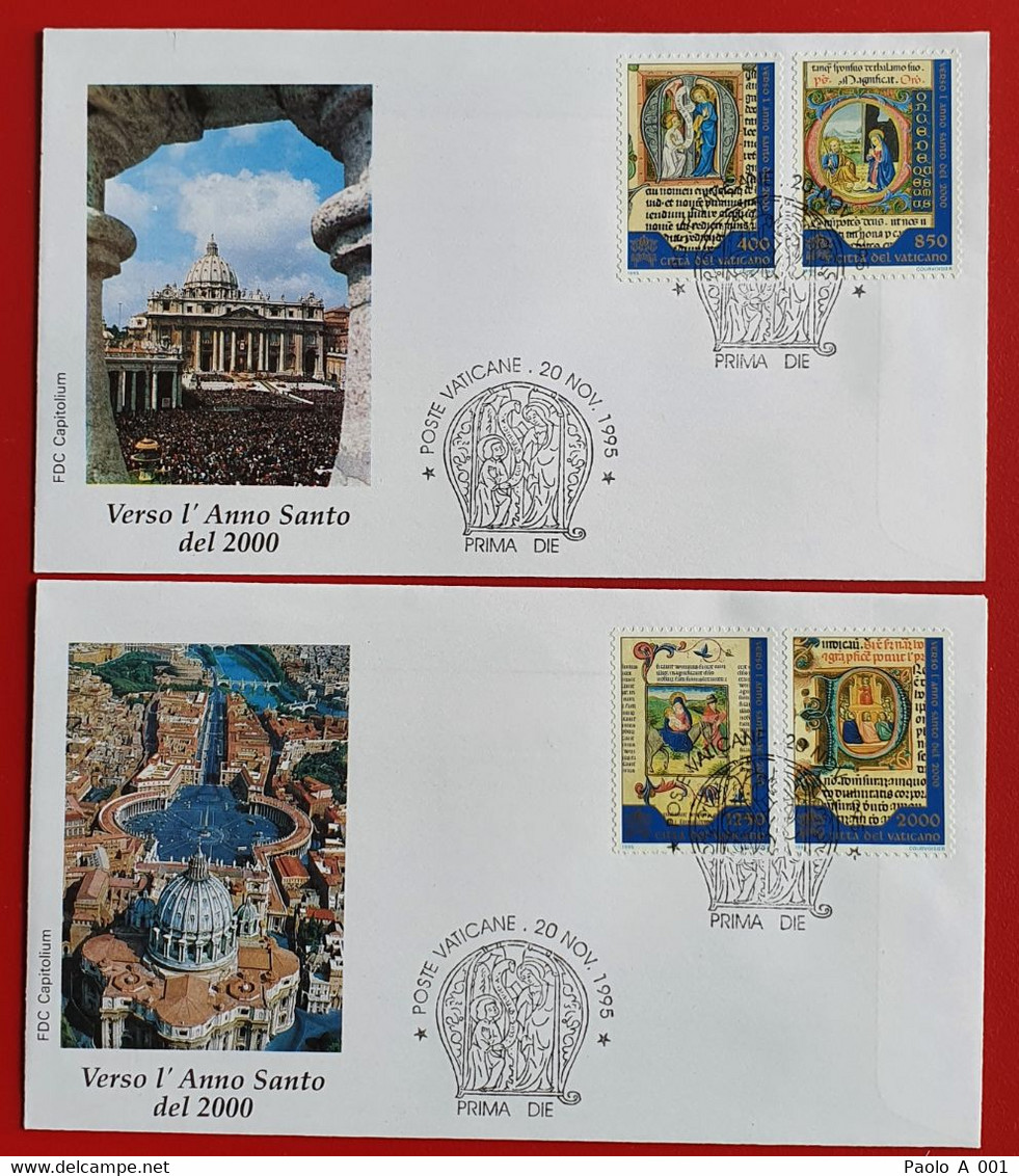 VATICANO VATIKAN VATICAN 1995 TOWARD THE HOLY YEAR 2000 VERSO L'ANNO SANTO 2000 FDC - Brieven En Documenten