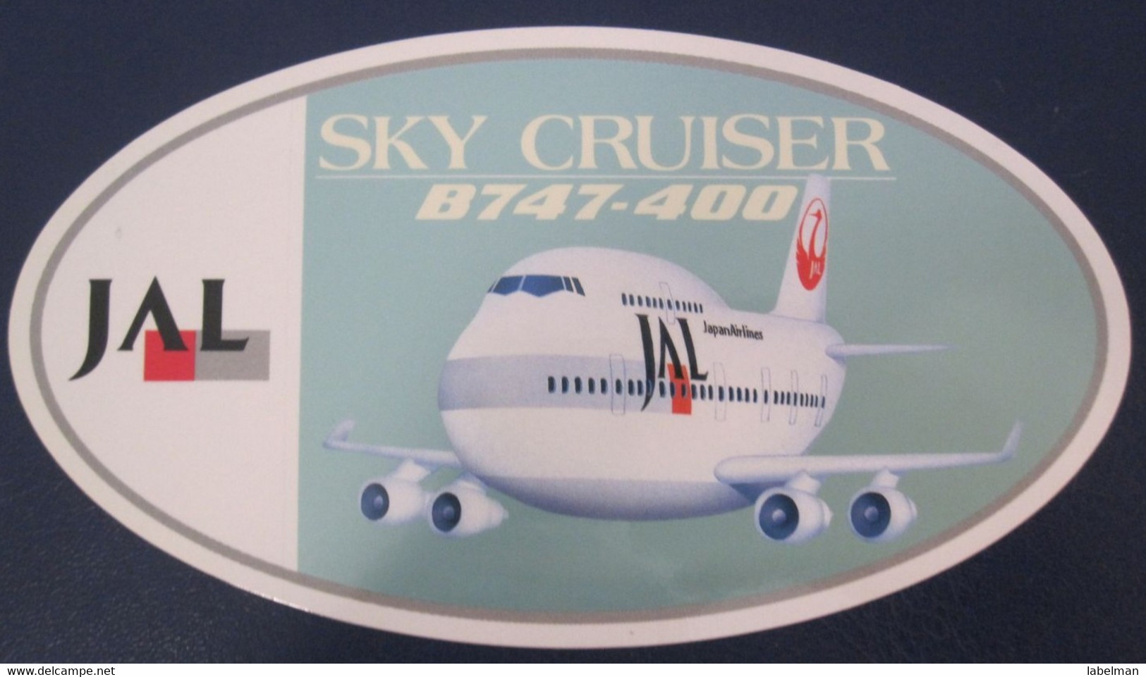 JAPAN AIRLINE BOEING 747 AIRPORT CHARTER AIRLINES PLANE AIRCRAFT JAL DECAL ETIQUETTE LABEL STICKER BAGGAGE LUGGAGE CASE - Étiquettes à Bagages