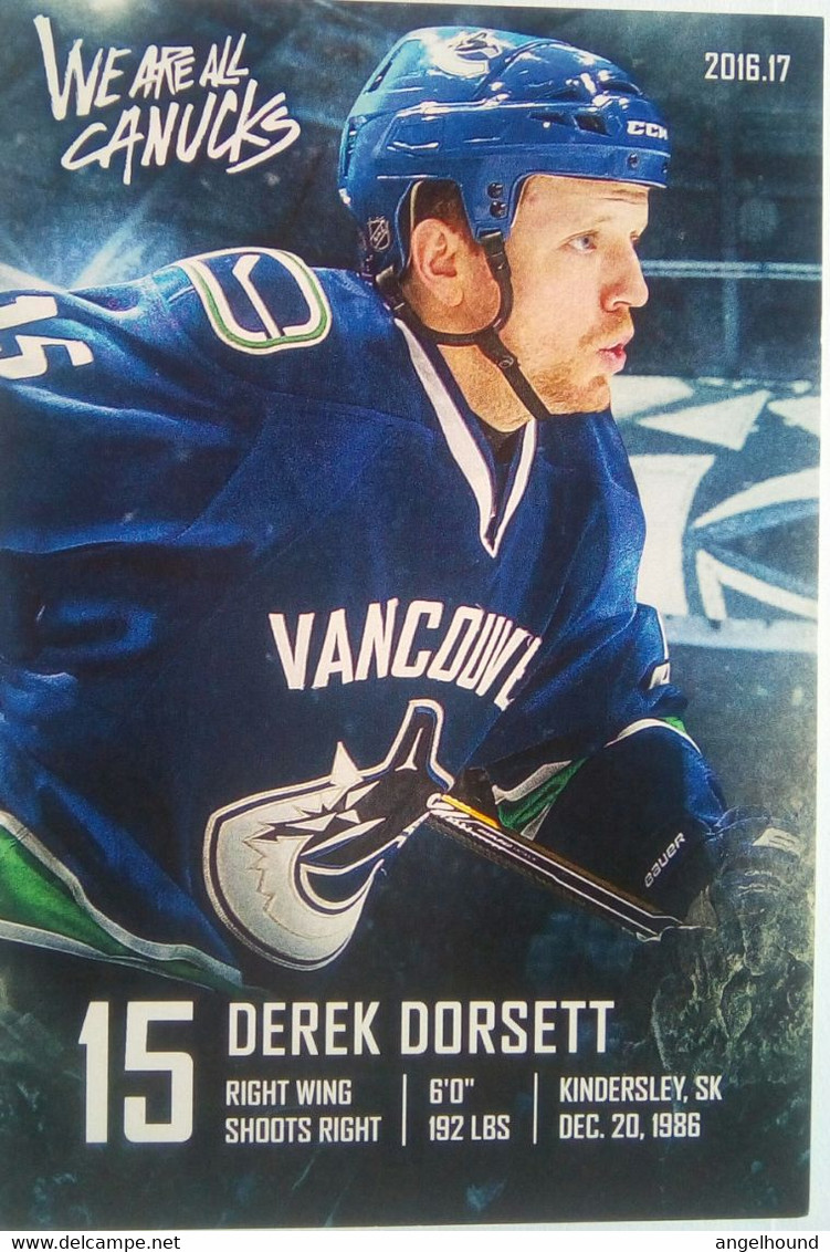 Canucks Vancouver Derek Dorsett - 2000-Heute