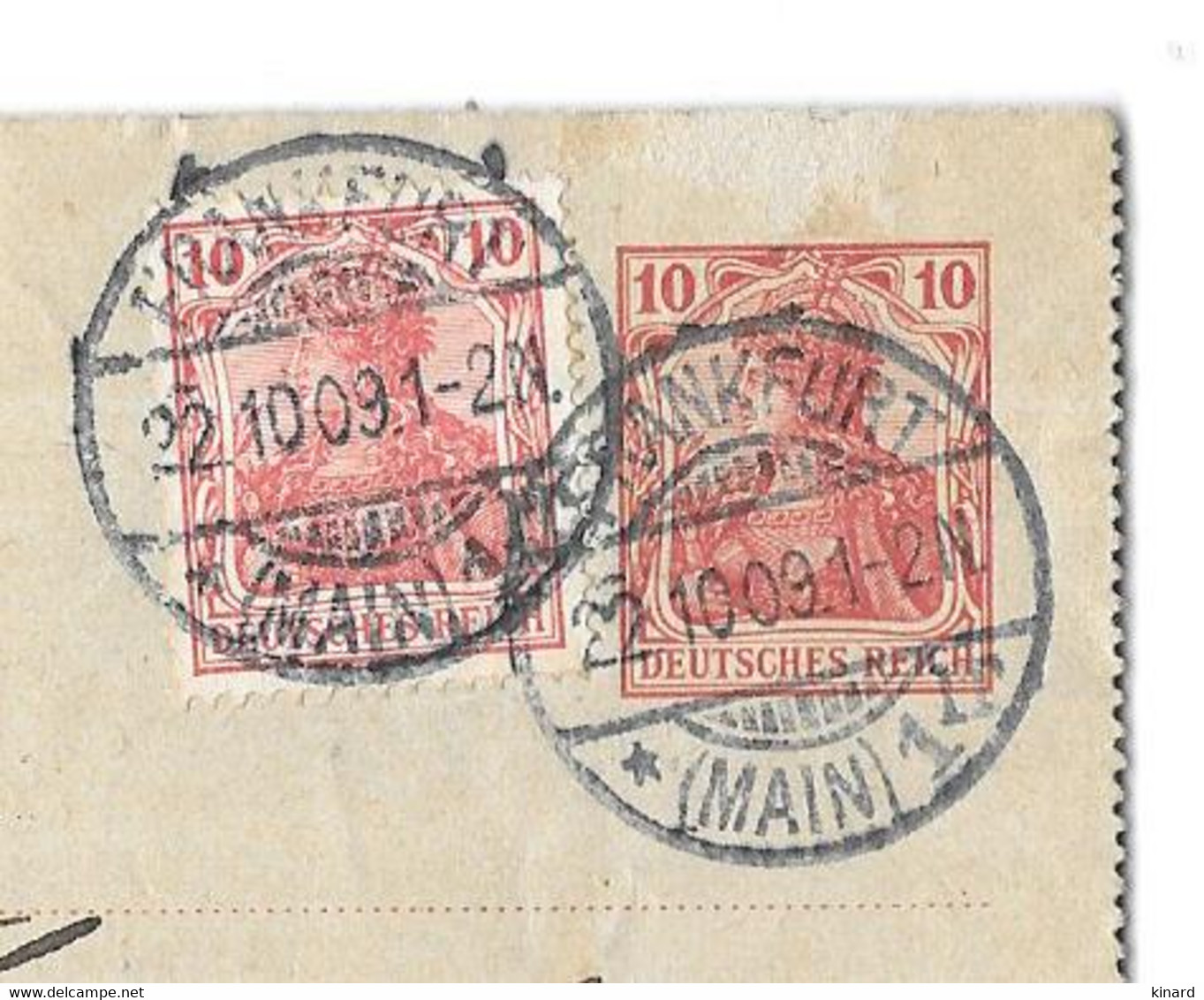 KARTENBRIEF  ENTIER POSTAL. COMPLEMENT 10CTS 1909... POUR LA FRANCE - Covers