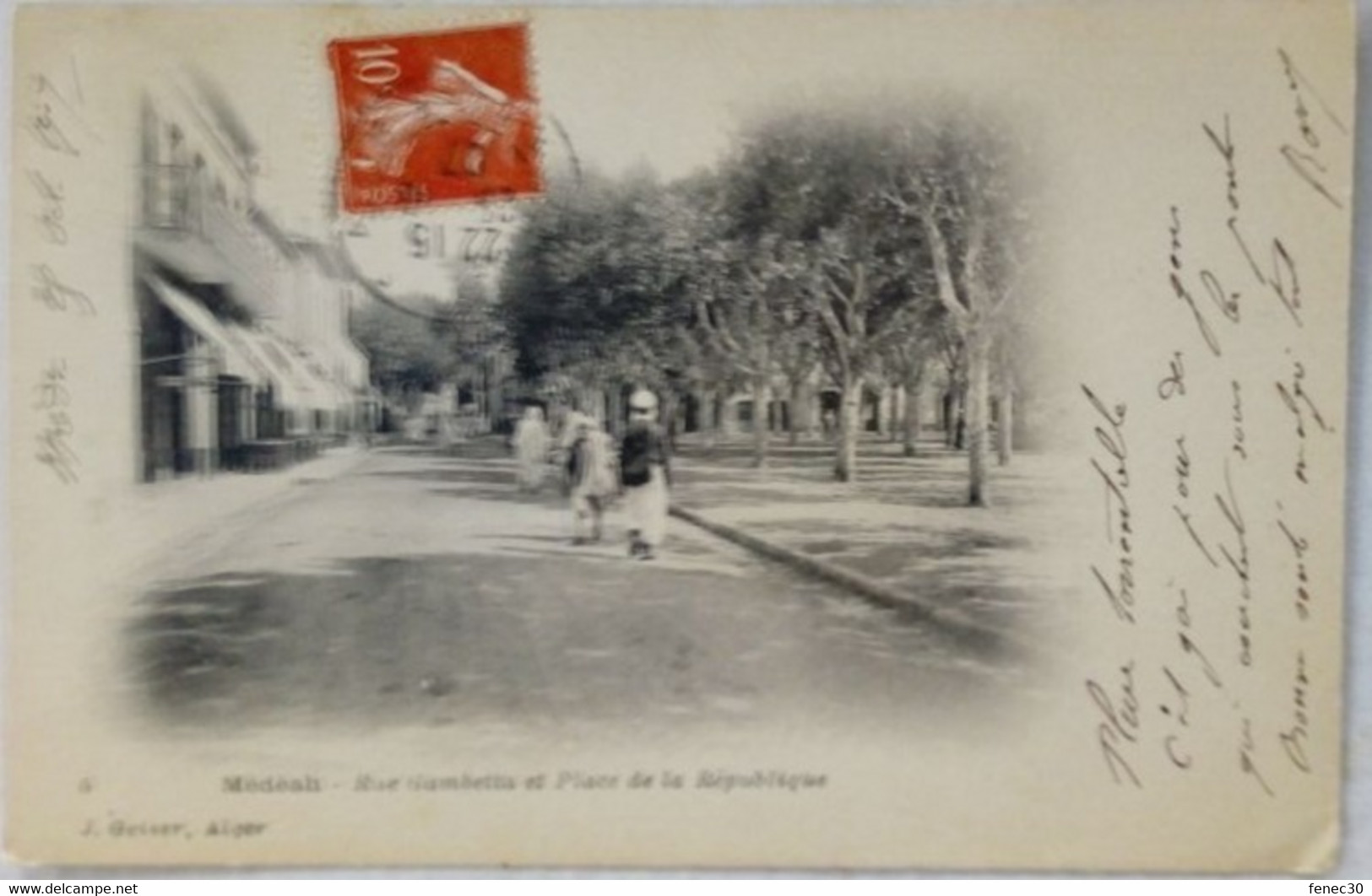 Algerie Medéah Rue Gambetta Et Place De La République - Medea