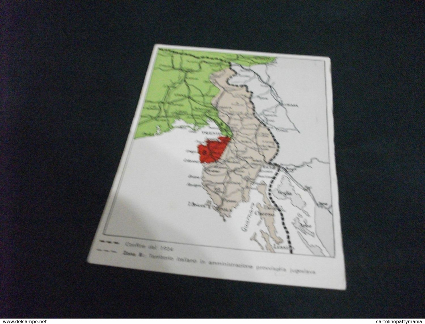 Maps - CARTA GEOGRAFICA MAP GEOGRAPHISCHE KARTE CARTE GÉOGRAPHIQUE ZONA B  DELL'ISTRIA UNITI E VIGILI SOVRANITA' ITALIA TRIESTE