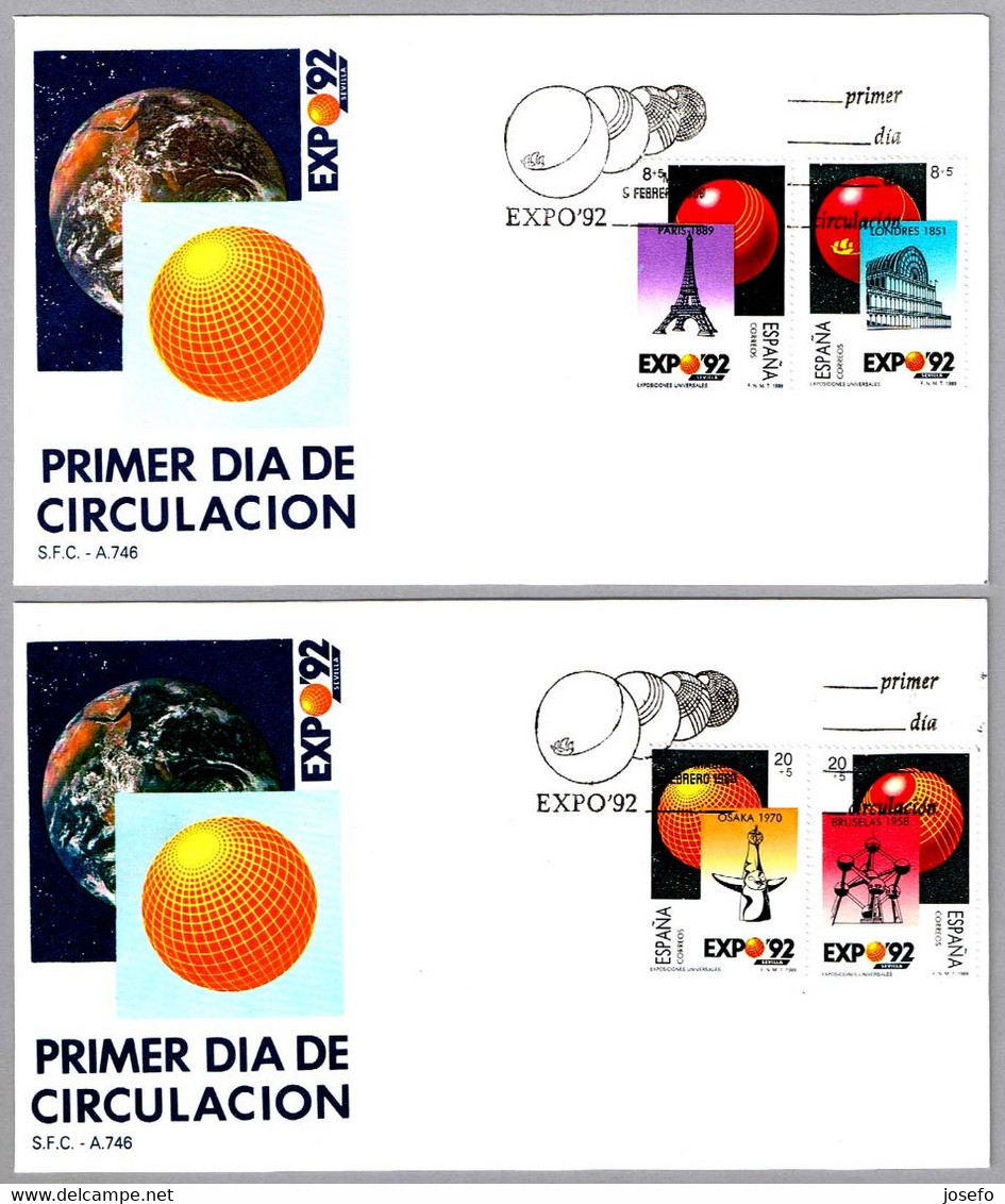 EXPO'92 - SEVILLA. FDC Madrid 1989 - 1992 – Sevilla (Spanje)