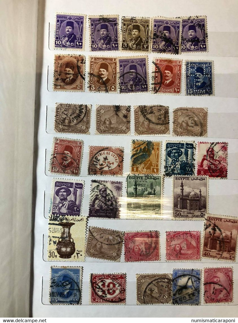 Egitto Egypt Collezione 250 Francobolli Stamp Mixed Used In Piccolo Album - Andere & Zonder Classificatie