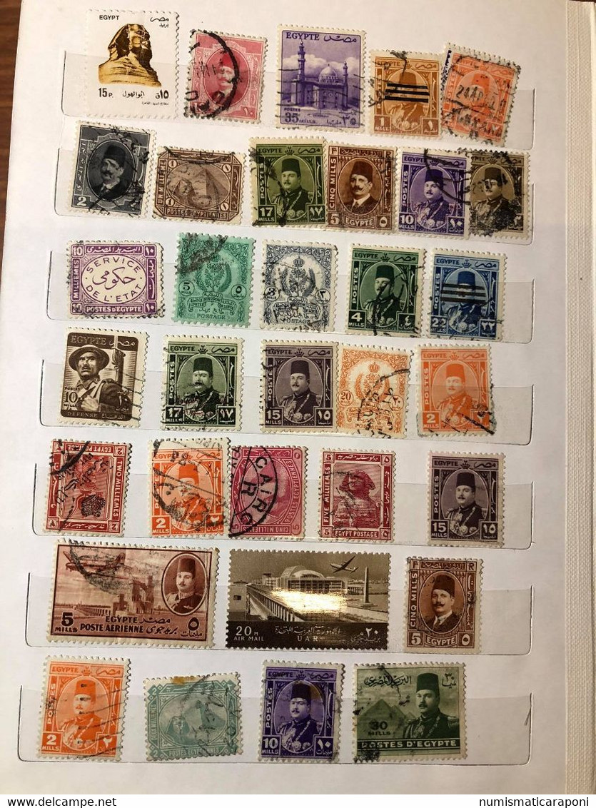 Egitto Egypt Collezione 250 Francobolli Stamp Mixed Used In Piccolo Album - Altri & Non Classificati