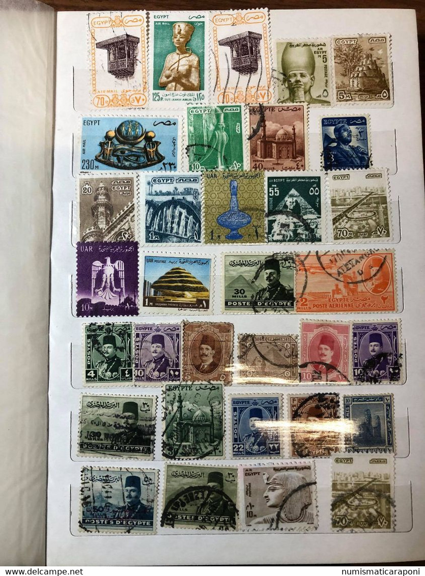 Egitto Egypt Collezione 250 Francobolli Stamp Mixed Used In Piccolo Album - Andere & Zonder Classificatie