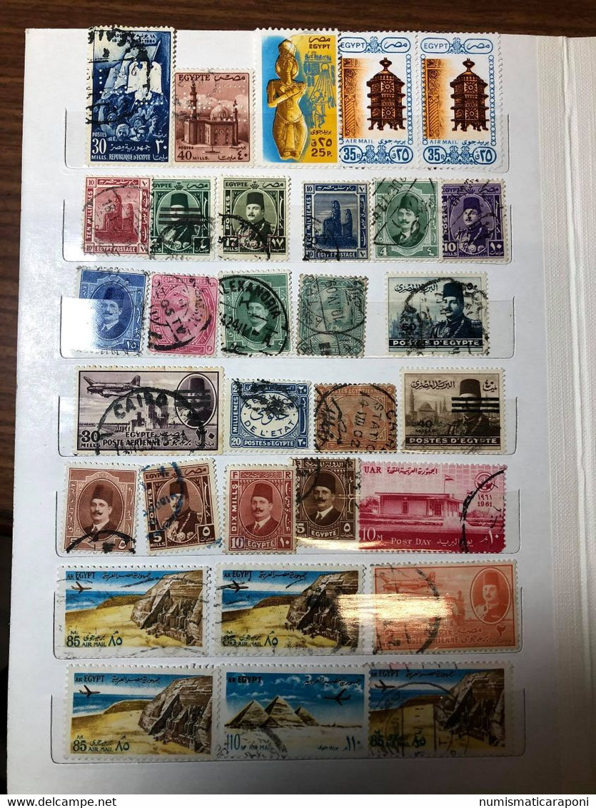egitto egypt collezione 250 francobolli stamp mixed used in piccolo album