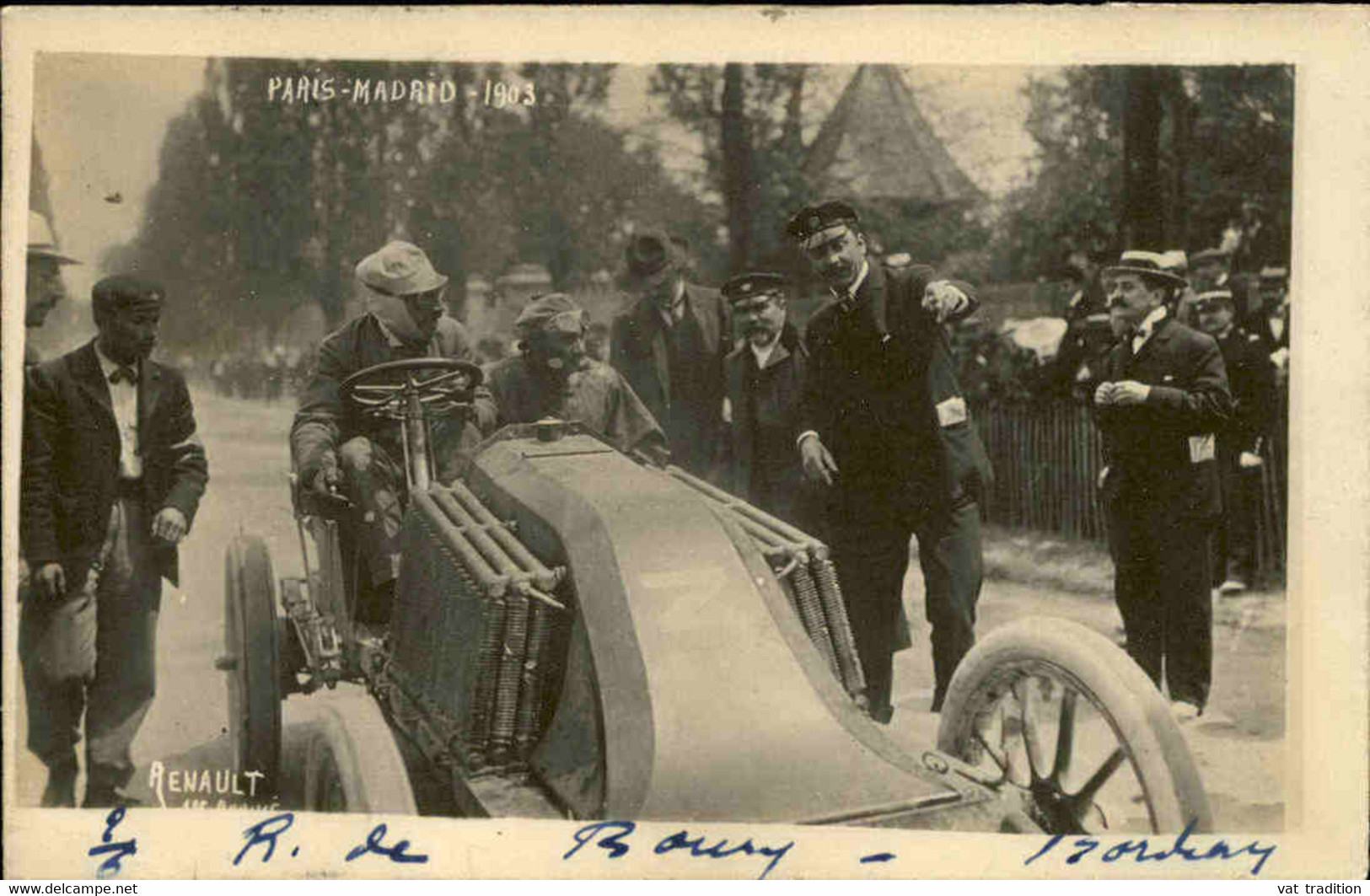 SPORTS - Carte Postale Photo - Course Paris / Madrid En 1903 - Voiture Renault- L 74139 - Other & Unclassified