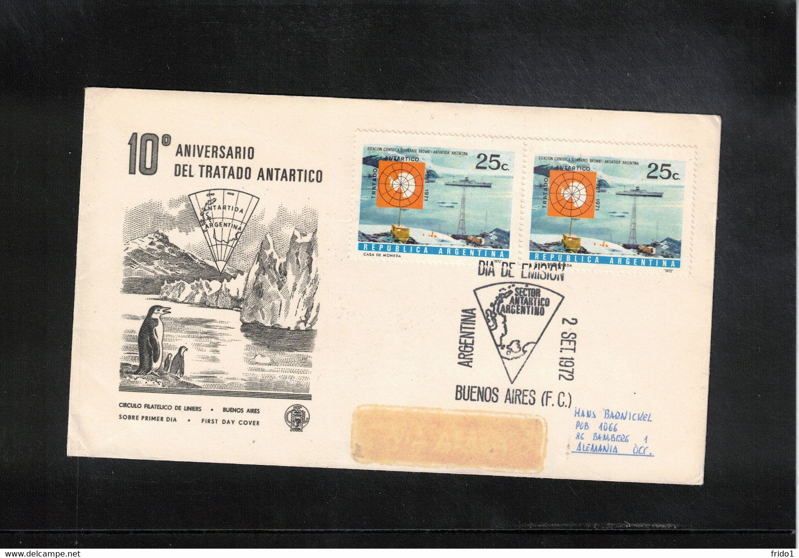 Argentina 1972 10th Anniversary Of Antarctica Treaty Interesting Registered Letter - Antarctic Treaty