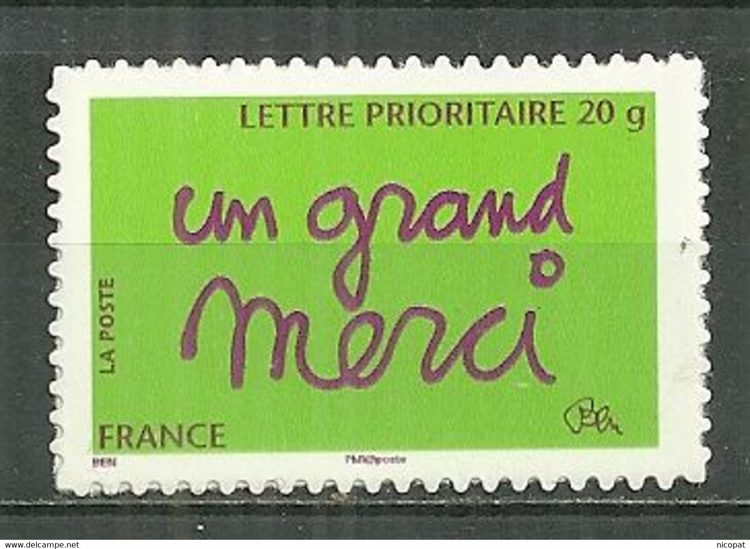 FRANCE MNH ** Adhésif Autocollant  52B Timbre De Message "un Grand Merci" - Otros & Sin Clasificación